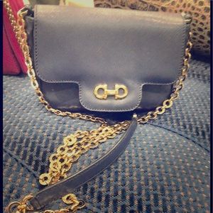 Salvatore Ferragamo blue gancini mini crossbody 💯